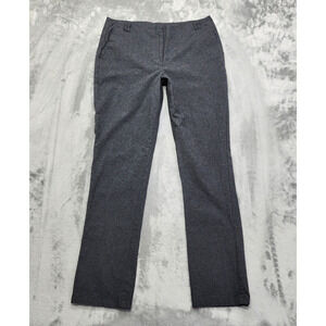Long Tall Sally Pants Womens 14 Gray Houndstooth Straight Leg Stretch Cotton